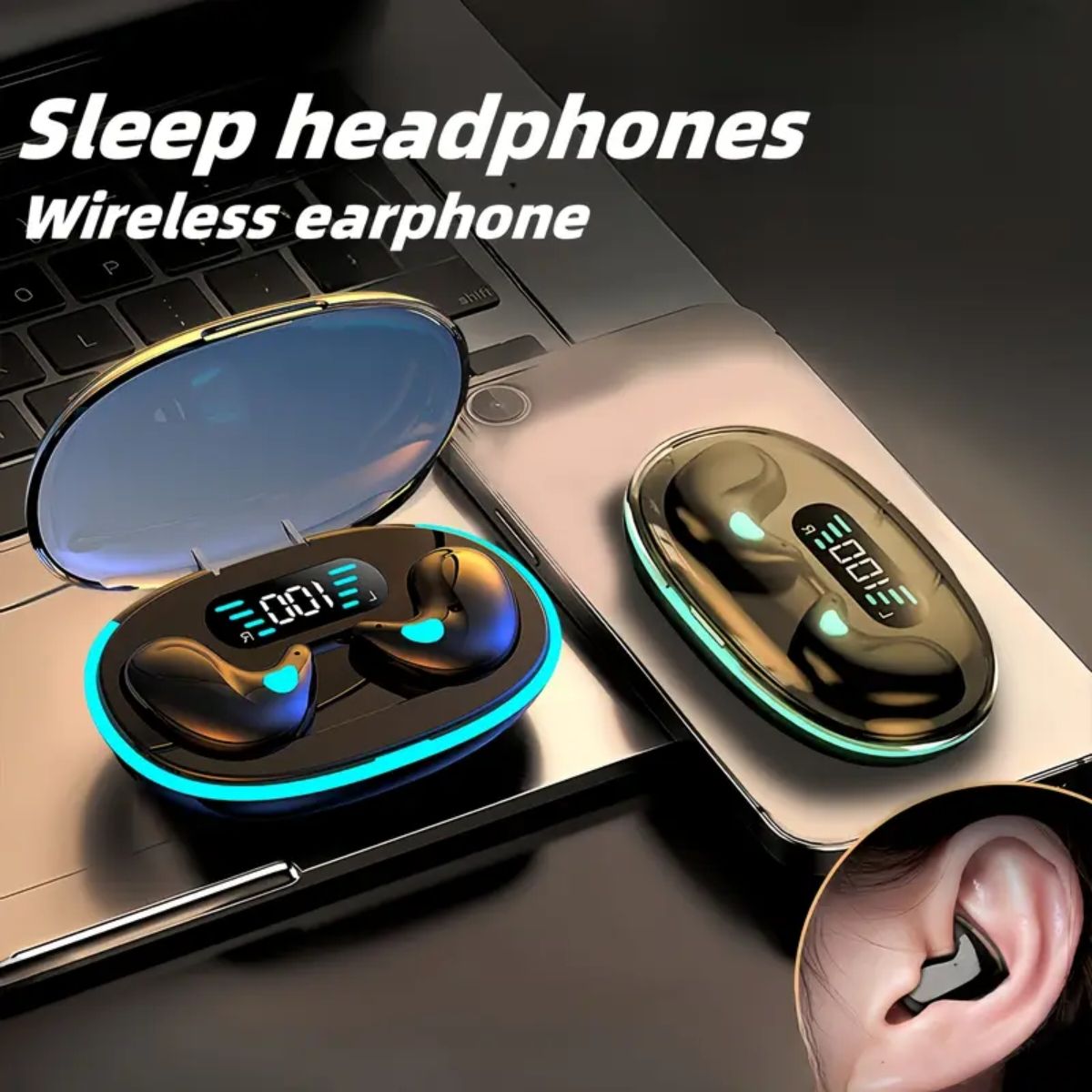Inner Ear Smart Sleep Comfort Headphones, Music Earbuds, Video TWS Stereo High-definition Call Headphones, Suitable For Android And Iphone Mobile Phones, Sports Headphones, Sleep Headphones