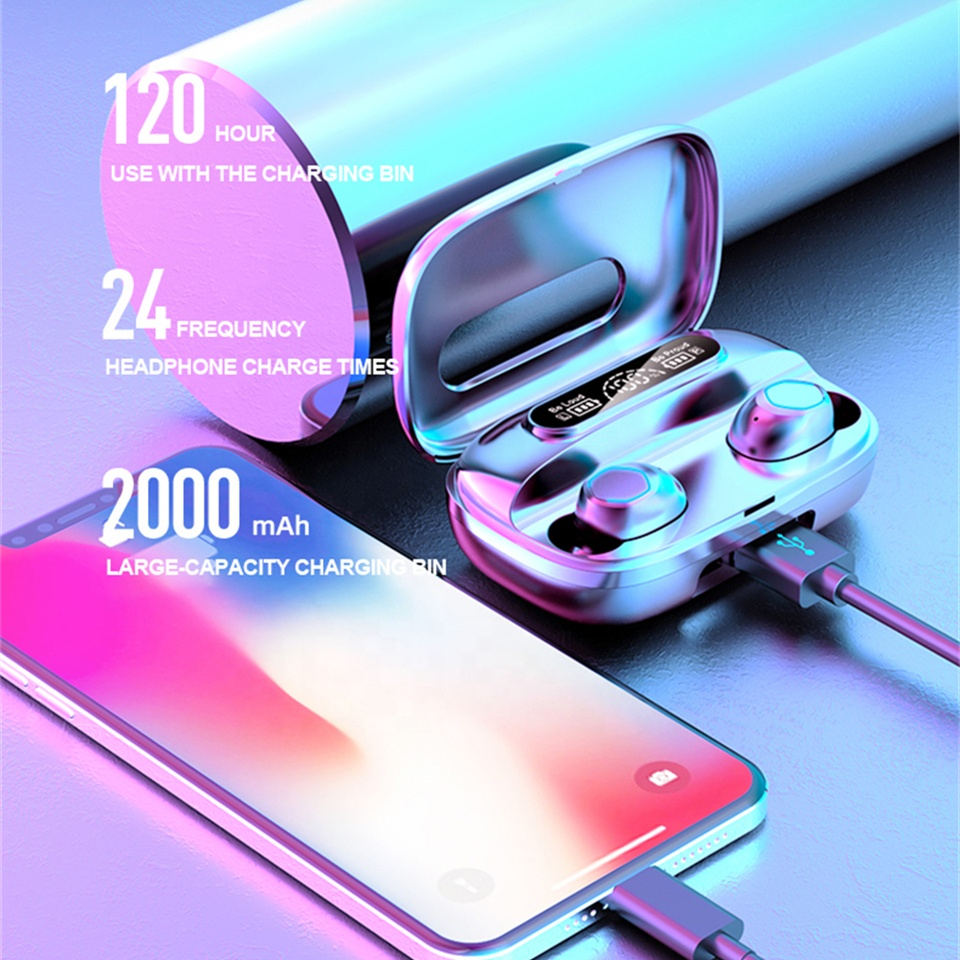 Touch Control Earbuds BT 5.2 Waterproof Wireless Noise Cancelling TWS Gaming In-Ear Headphones Earphones