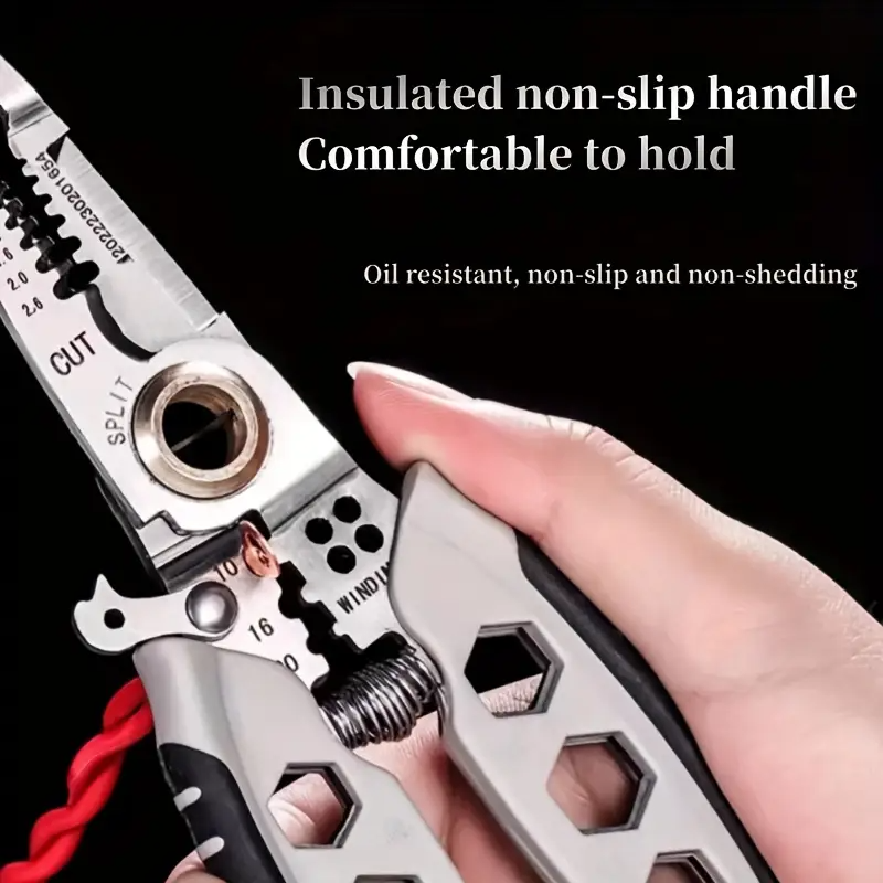 9-in-1 Multifunctional Sharp Cutting Pliers: Quick Stripping, Thick Spring, Convenient, Labor-saving, Crimping, Stripping, Cutting for Mechanical and Automotive Maintenance