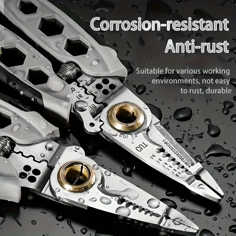 9-in-1 Multifunctional Sharp Cutting Pliers: Quick Stripping, Thick Spring, Convenient, Labor-saving, Crimping, Stripping, Cutting for Mechanical and Automotive Maintenance