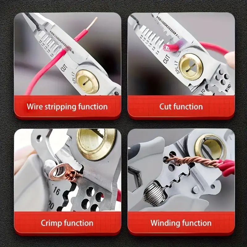 9-in-1 Multifunctional Sharp Cutting Pliers: Quick Stripping, Thick Spring, Convenient, Labor-saving, Crimping, Stripping, Cutting for Mechanical and Automotive Maintenance