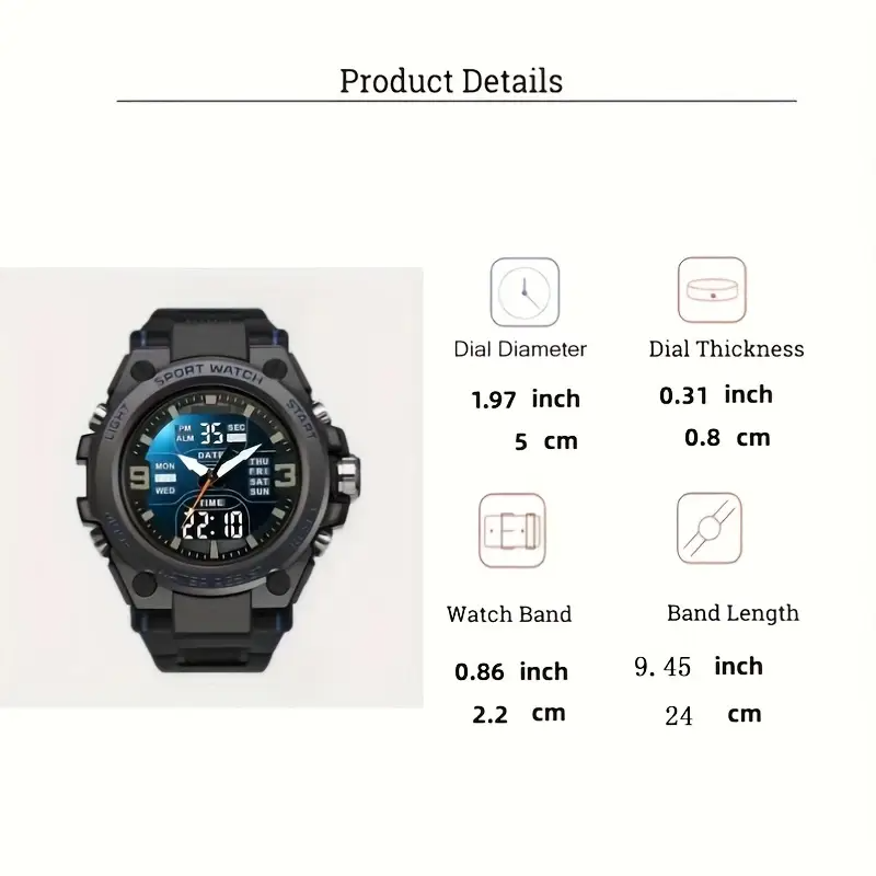 Men&Women&Apos;S Watch Multifunctional Outdoor Sports Junior High Student Trendy Fashion Electronic Watch, Suitable for Women&Women