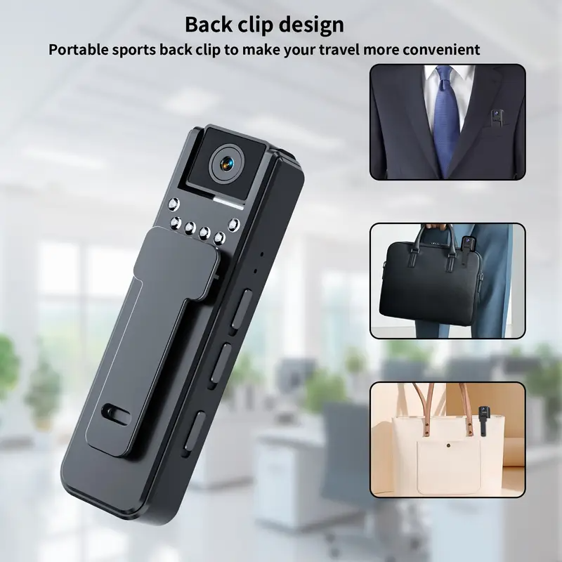 Body Camera with Audio And Video Recording, 6 Hours 1080P Body Cam with 180° Rotating Lens, Night Vision, Body Worn Camcorder, Personal Travel, Walking, Sports