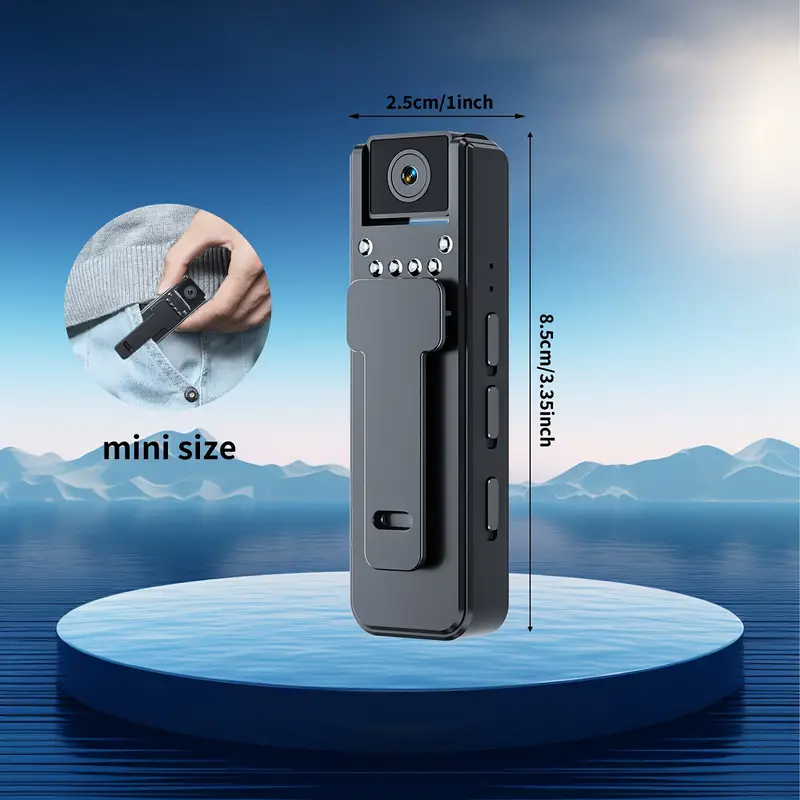 Body Camera with Audio And Video Recording, 6 Hours 1080P Body Cam with 180° Rotating Lens, Night Vision, Body Worn Camcorder, Personal Travel, Walking, Sports