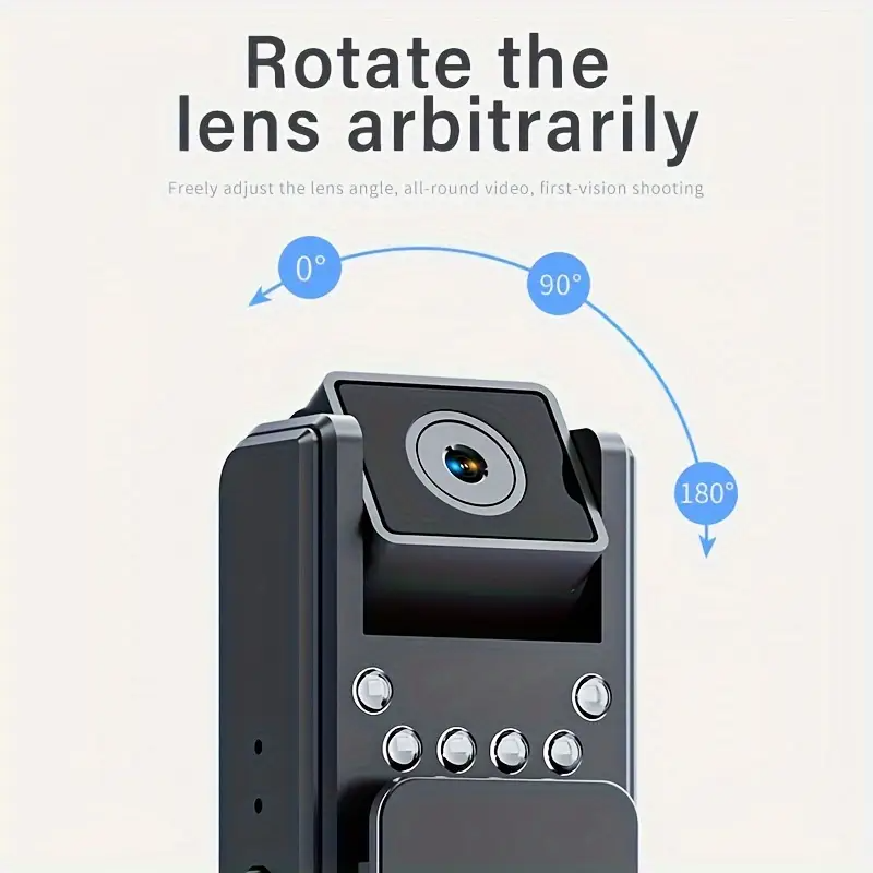 Body Camera with Audio And Video Recording, 6 Hours 1080P Body Cam with 180° Rotating Lens, Night Vision, Body Worn Camcorder, Personal Travel, Walking, Sports