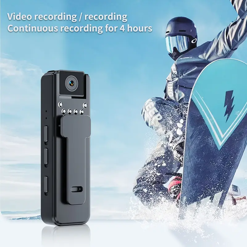 Body Camera with Audio And Video Recording, 6 Hours 1080P Body Cam with 180° Rotating Lens, Night Vision, Body Worn Camcorder, Personal Travel, Walking, Sports