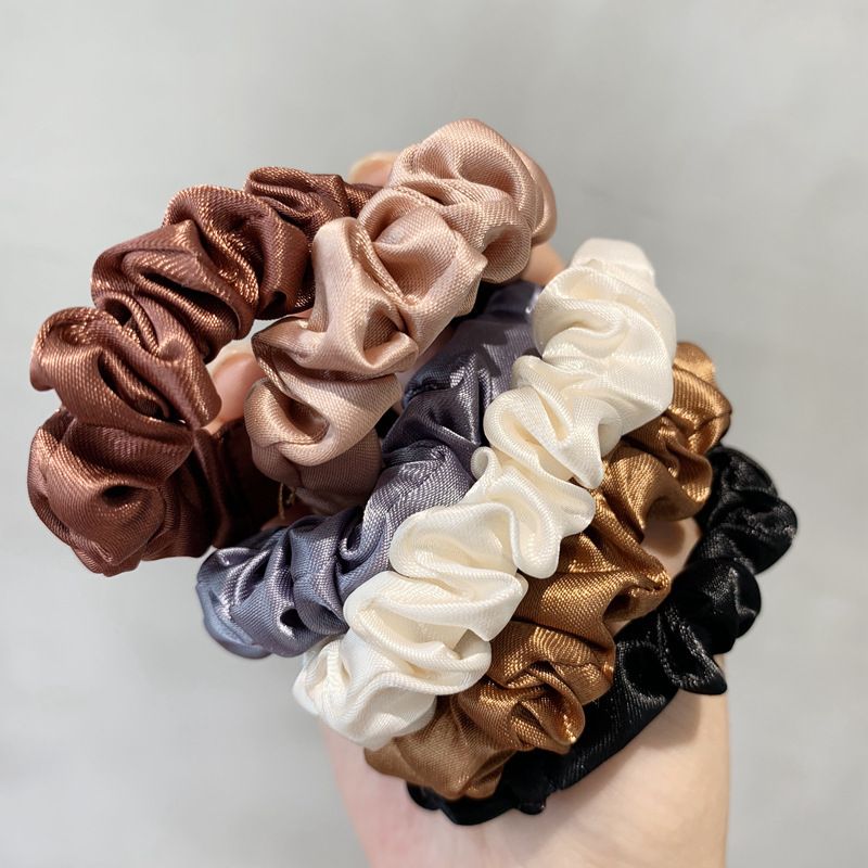 6Pcs/Set Woman Fashion Simple Scrunchies Satin Hair Ties Girls Ponytail Holders Rubber Band Elastic Hairband Hair Accessories