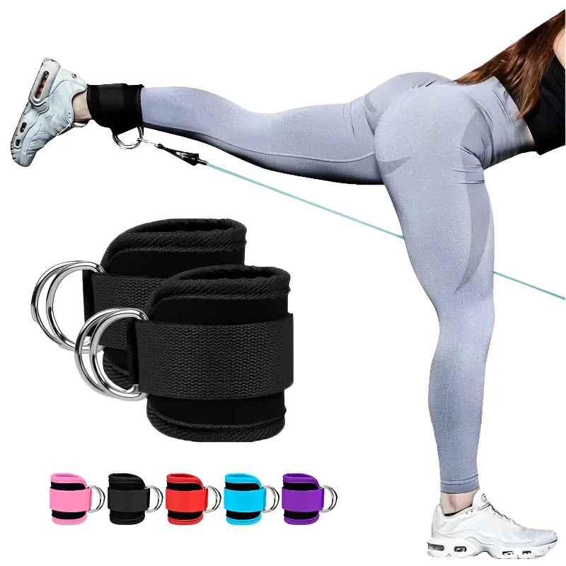 1Pc Fitness Ankle Straps Adjustable D-Ring Support Cuffs Gym Leg Excercises Training Workouts Sports Fit Guard