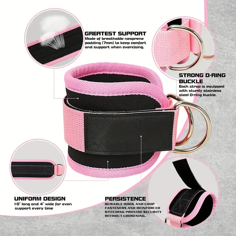 1Pc Fitness Ankle Straps Adjustable D-Ring Support Cuffs Gym Leg Excercises Training Workouts Sports Fit Guard