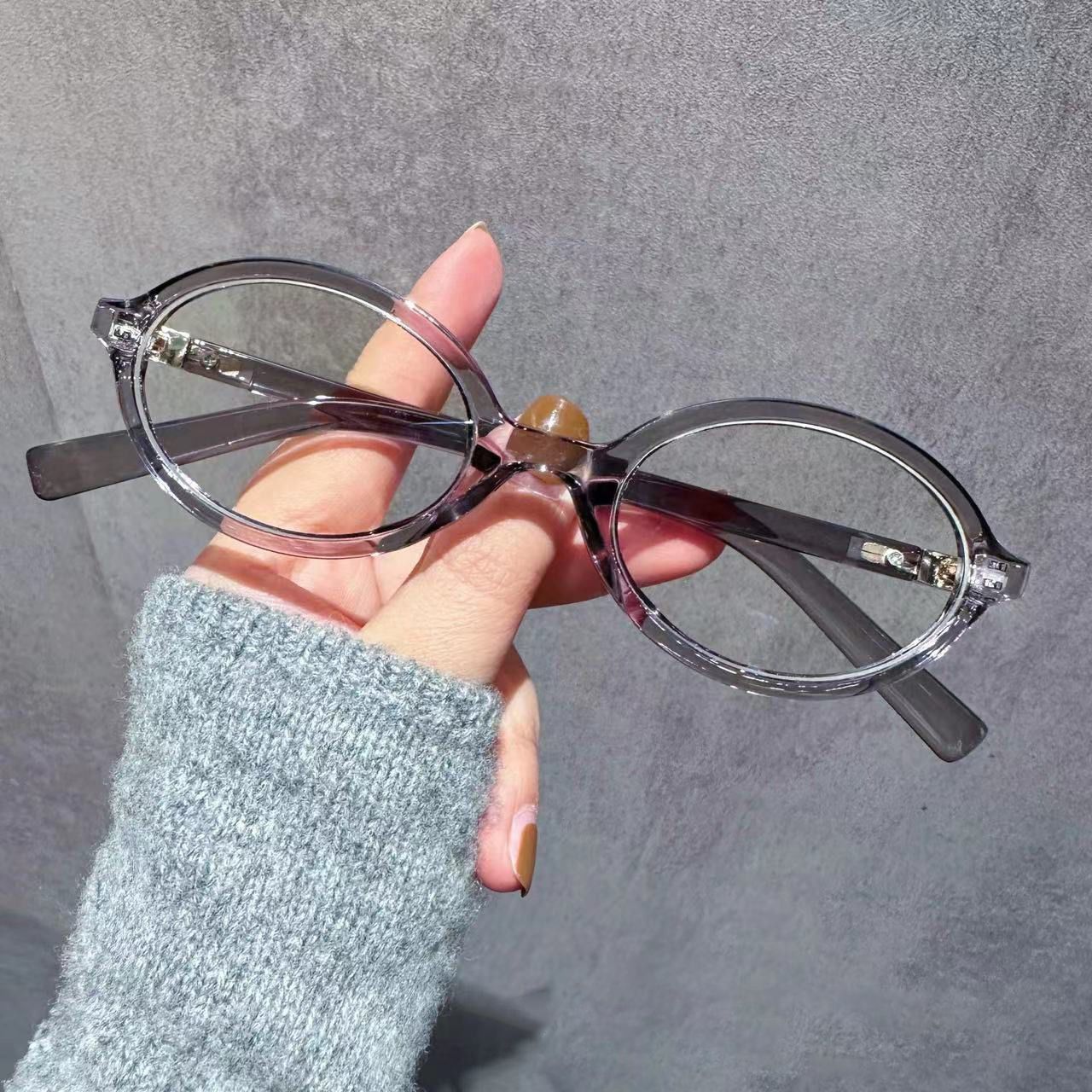 Y2K Retro Oval Frame Glasses Women Female Sweet Cool Eyewear Trend Reading Computer Anti Blue Light Eyeglasses