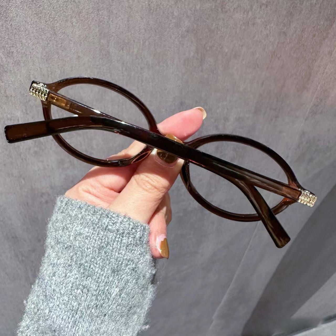 Y2K Retro Oval Frame Glasses Women Female Sweet Cool Eyewear Trend Reading Computer Anti Blue Light Eyeglasses