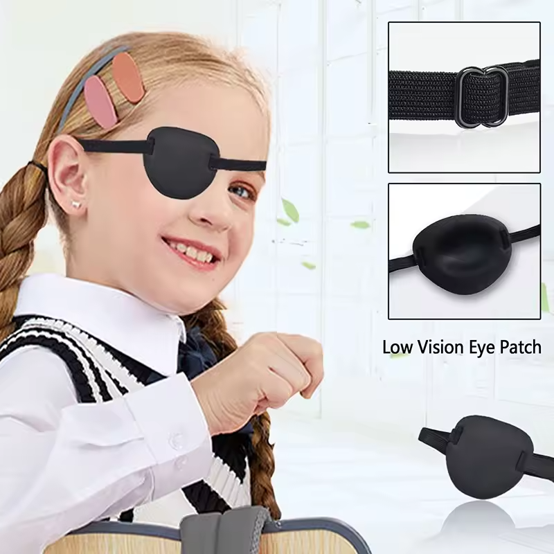 2Pc Eye Patches Eye Patch for Adults,3D Adjustable Eyepatch for Right or Left Eye,One Eye Cover for Lazy Eye,Pirate Costume Black For Adults And Kids