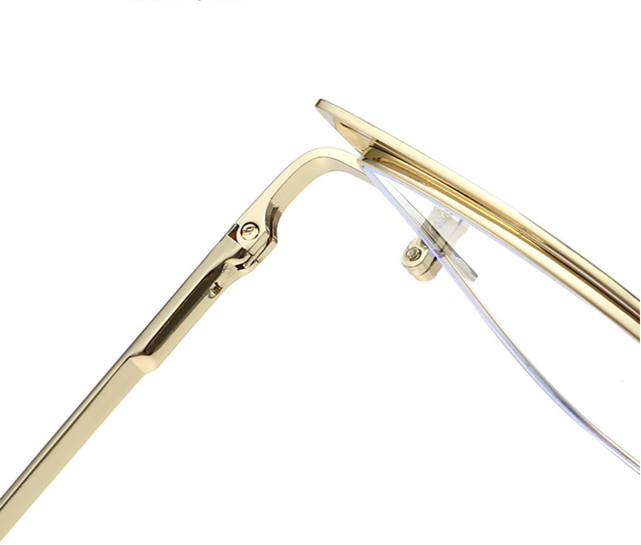 Half Frame Cat Eye Eyeglasses Anti Blue Light Eyewear for Women Metal High Quality Glasses 1PC