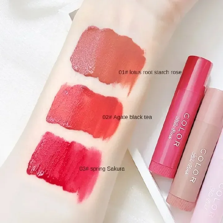 3pcs Lip Balm Moisturizing Anti-dry Lip Balm Easy To Carry Anti-cracking Lipstick Colored Lip Tint Makeup Lip Care Cosmetics