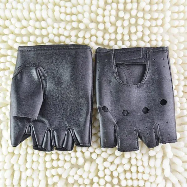 Men Genuine Leather Half Finger Gloves Sport Driving Slip-resistant Luvas Leather Fingerless Gym Fitness Gloves Sports Guantes
