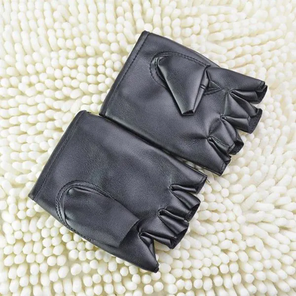 Men Genuine Leather Half Finger Gloves Sport Driving Slip-resistant Luvas Leather Fingerless Gym Fitness Gloves Sports Guantes