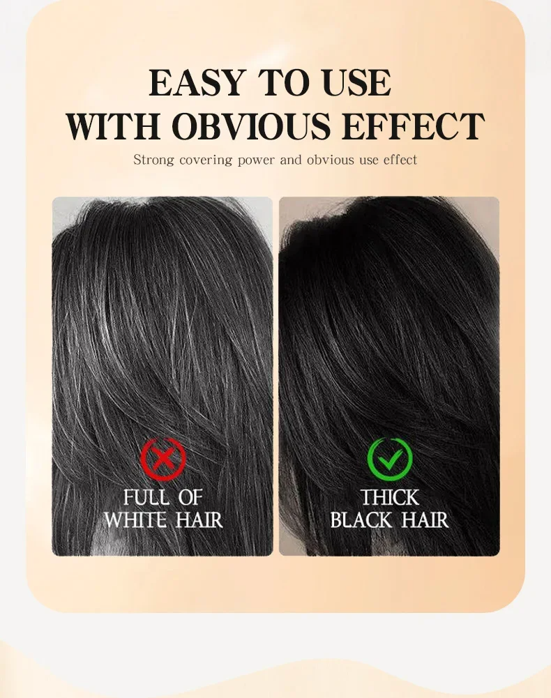 20g Quick Gray Hair Color Stick-Permanent, Long-Lasting Gray Coverage, Easy Application at Home or On-the-Go, Portable Hair Dye Stick with Applicator Brush,Ideal for Brown/Black Hair