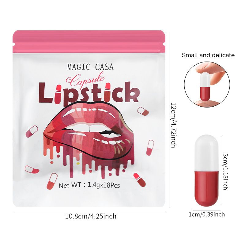 18pcs/Set Velvet Matte Capsule Lipstick Long Lasting Mini Lipstick Waterproof Portable Lipstick