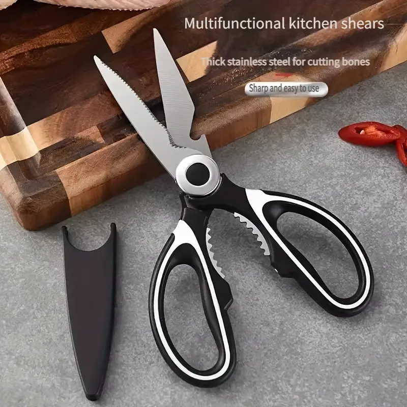 Heavy-Duty Kitchen Shears for Cutting Chicken, Duck, Fish & - 420 Stainless Steel Food-Safe Multipurpose Scissors with Sharp Blades & Ergonomic Handles,Sleek Blade Design, High quality Kitchenware