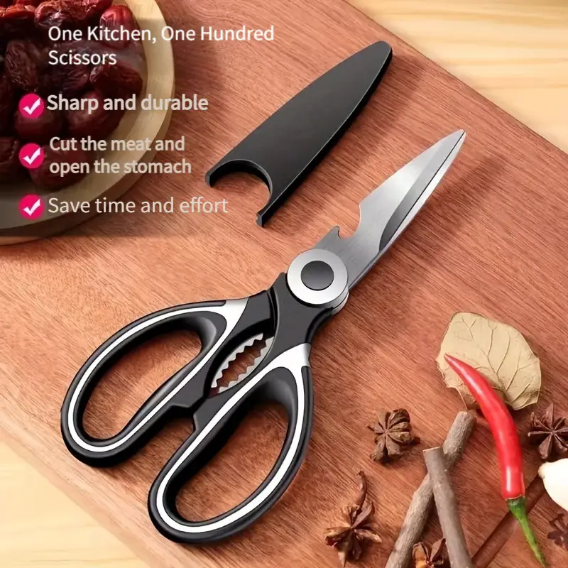 Heavy-Duty Kitchen Shears for Cutting Chicken, Duck, Fish & - 420 Stainless Steel Food-Safe Multipurpose Scissors with Sharp Blades & Ergonomic Handles,Sleek Blade Design, High quality Kitchenware