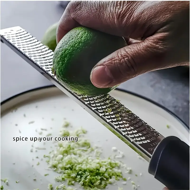 1pc Multi-functional Stainless Steel Zester Grater, Manual Lemon Zester, Cheese Grater, Ginger Shredder, Kitchen Tool for Vegetables and Garlic