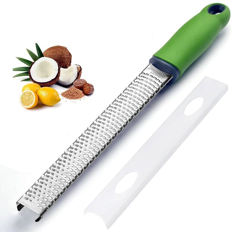 1pc Multi-functional Stainless Steel Zester Grater, Manual Lemon Zester, Cheese Grater, Ginger Shredder, Kitchen Tool for Vegetables and Garlic