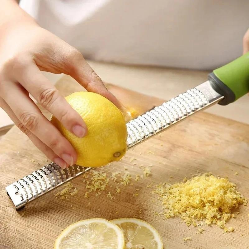 1pc Multi-functional Stainless Steel Zester Grater, Manual Lemon Zester, Cheese Grater, Ginger Shredder, Kitchen Tool for Vegetables and Garlic