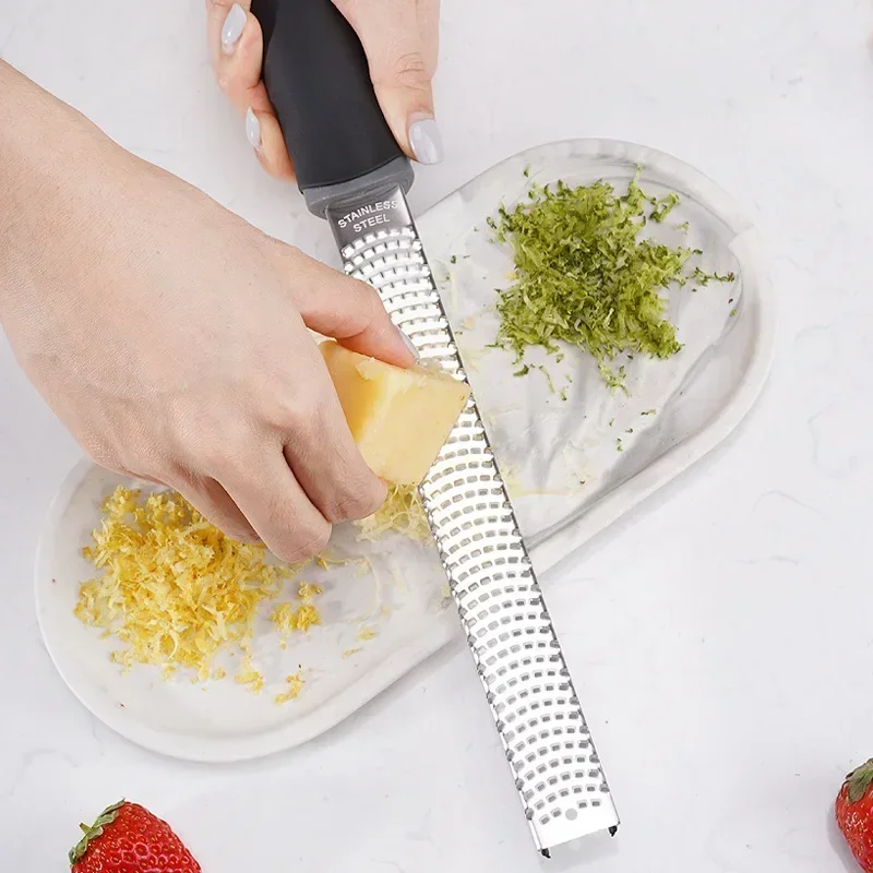 1pc Multi-functional Stainless Steel Zester Grater, Manual Lemon Zester, Cheese Grater, Ginger Shredder, Kitchen Tool for Vegetables and Garlic