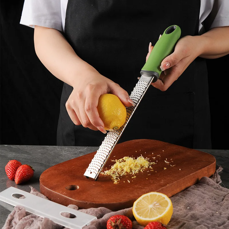 1pc Multi-functional Stainless Steel Zester Grater, Manual Lemon Zester, Cheese Grater, Ginger Shredder, Kitchen Tool for Vegetables and Garlic