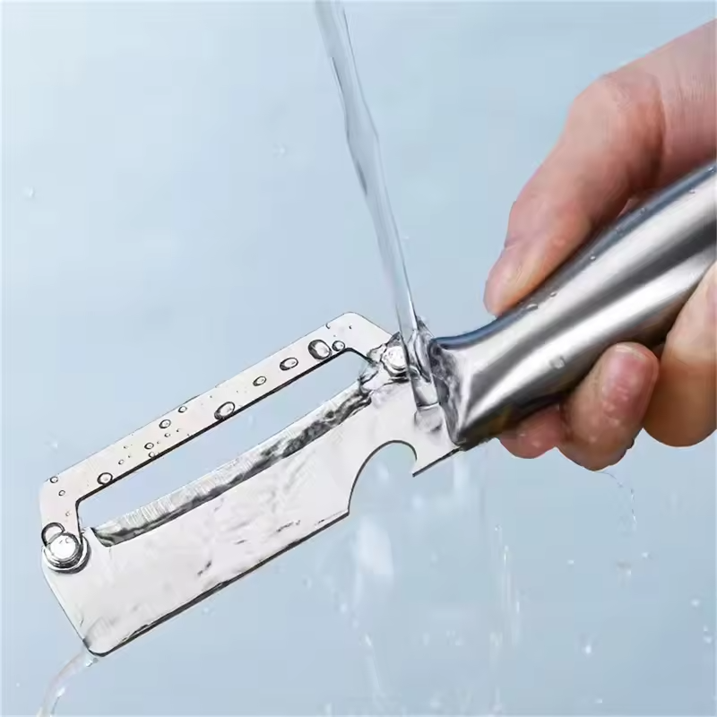 1pc Heavy-Duty Stainless Steel Vegetable Peeler with Ergonomic Handle - Thick Blade for Pumpkins, Carrots, Potatoes | Food-Safe, Durable Kitchen Tool for Home & Professional Use, Vegetable Slicer
