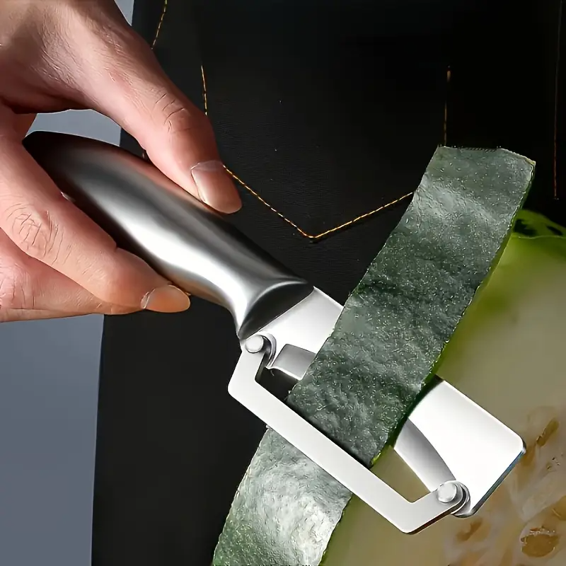 1pc Heavy-Duty Stainless Steel Vegetable Peeler with Ergonomic Handle - Thick Blade for Pumpkins, Carrots, Potatoes | Food-Safe, Durable Kitchen Tool for Home & Professional Use, Vegetable Slicer
