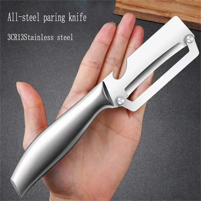 1pc Heavy-Duty Stainless Steel Vegetable Peeler with Ergonomic Handle - Thick Blade for Pumpkins, Carrots, Potatoes | Food-Safe, Durable Kitchen Tool for Home & Professional Use, Vegetable Slicer