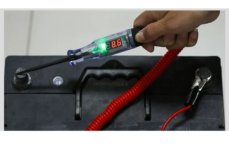 1pc Digital Display Car Truck Voltage Circuit Tester, 3-120V DC Long Probe Pen, Professional Automotive Diagnostic Tools