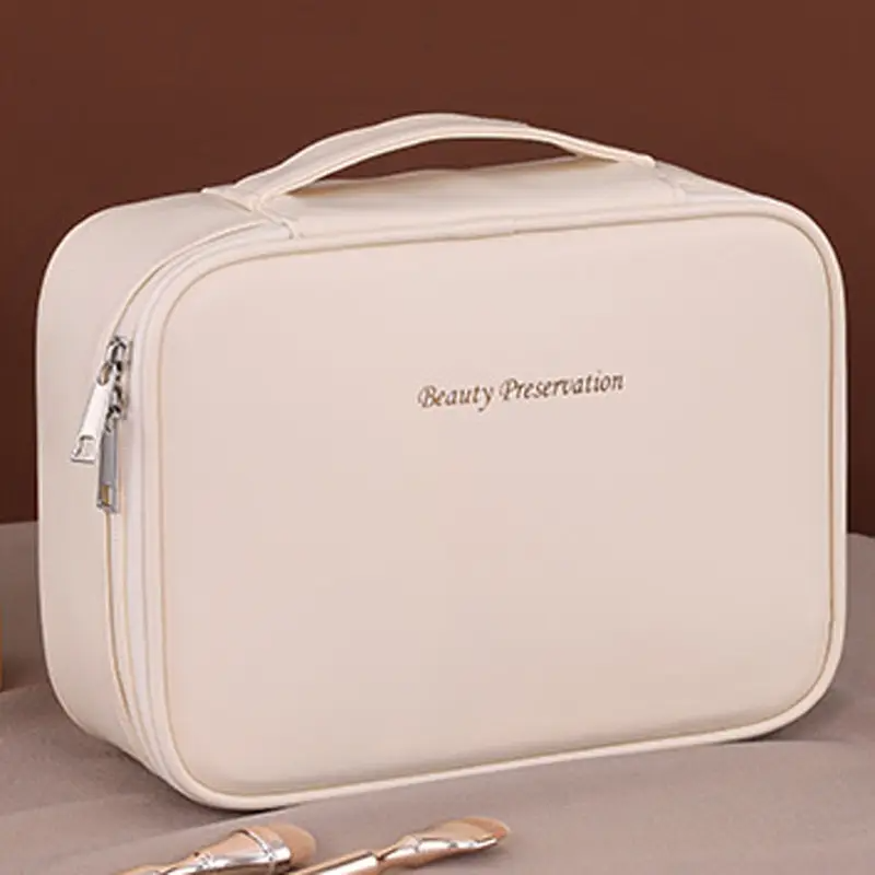 Pastel pink Beauty Case with Zipper Closure, Spacious Interior for Cosmetics, Brushes, Travel - Elegant Makeup Storage Pouch Gift for Girls & Women, Makeup Bag, Brush Holder, Chic Design