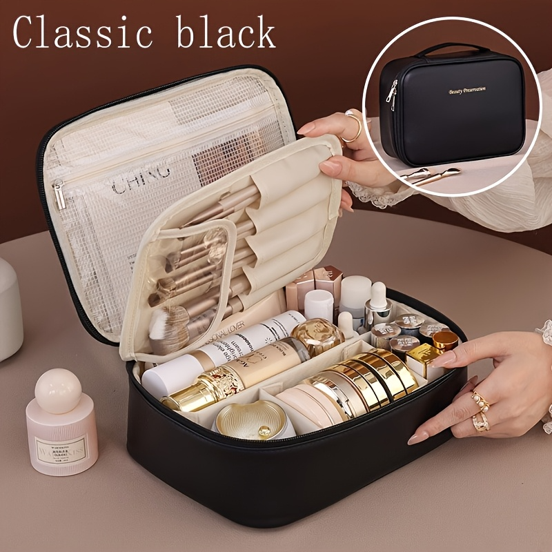 Pastel pink Beauty Case with Zipper Closure, Spacious Interior for Cosmetics, Brushes, Travel - Elegant Makeup Storage Pouch Gift for Girls & Women, Makeup Bag, Brush Holder, Chic Design