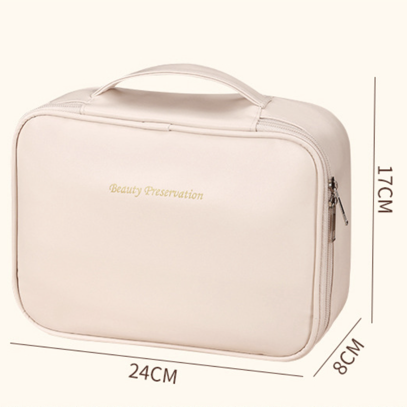 Pastel pink Beauty Case with Zipper Closure, Spacious Interior for Cosmetics, Brushes, Travel - Elegant Makeup Storage Pouch Gift for Girls & Women, Makeup Bag, Brush Holder, Chic Design