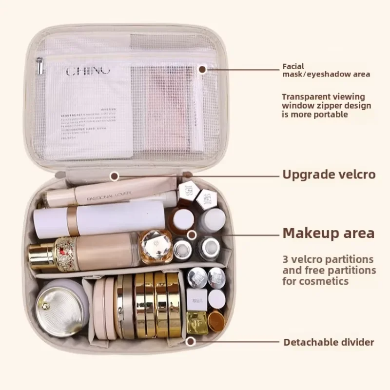Pastel pink Beauty Case with Zipper Closure, Spacious Interior for Cosmetics, Brushes, Travel - Elegant Makeup Storage Pouch Gift for Girls & Women, Makeup Bag, Brush Holder, Chic Design