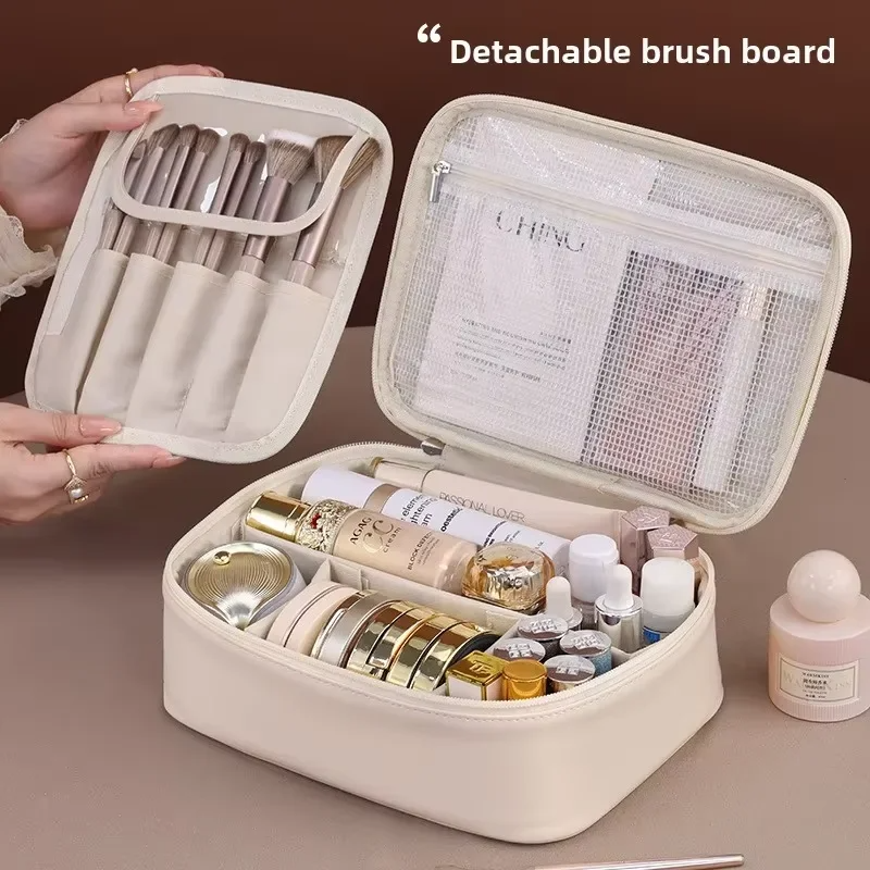 Pastel pink Beauty Case with Zipper Closure, Spacious Interior for Cosmetics, Brushes, Travel - Elegant Makeup Storage Pouch Gift for Girls & Women, Makeup Bag, Brush Holder, Chic Design
