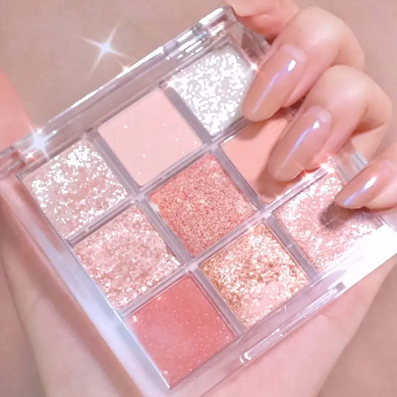 K'APEINE 9-Color Starry Sky Eyeshadow Palette - Matte, Shimmer & Glitter Finishes in Pink, Red, Nude - Long-Lasting, Blendable Eye Makeup for All Occasions