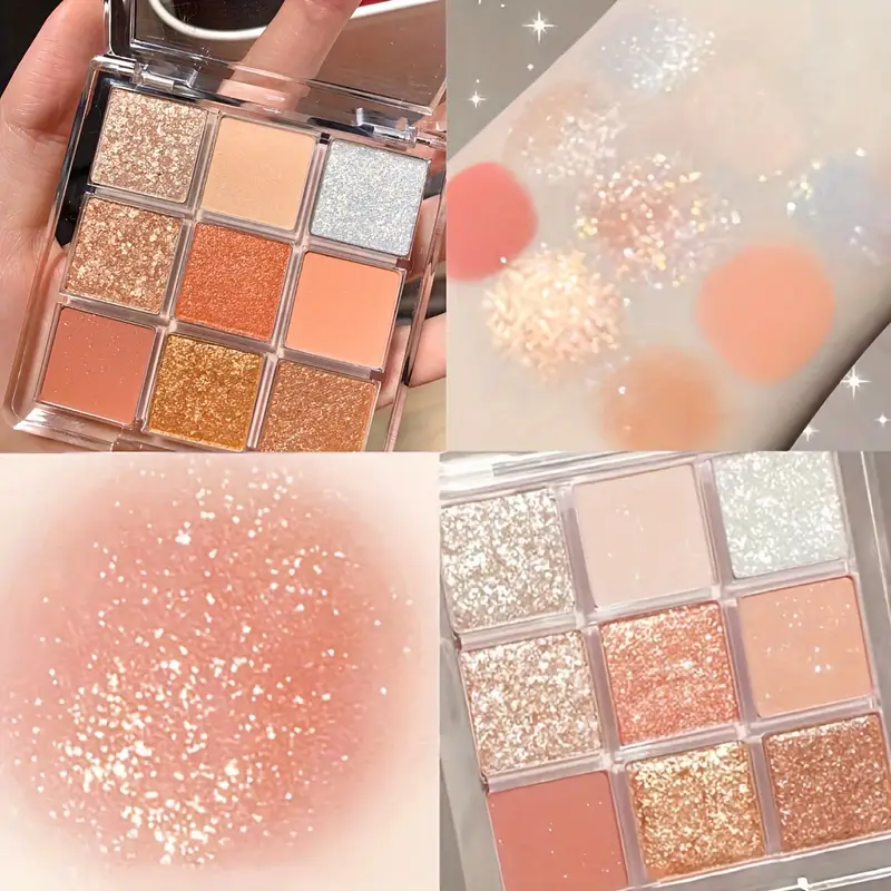 K'APEINE 9-Color Starry Sky Eyeshadow Palette - Matte, Shimmer & Glitter Finishes in Pink, Red, Nude - Long-Lasting, Blendable Eye Makeup for All Occasions