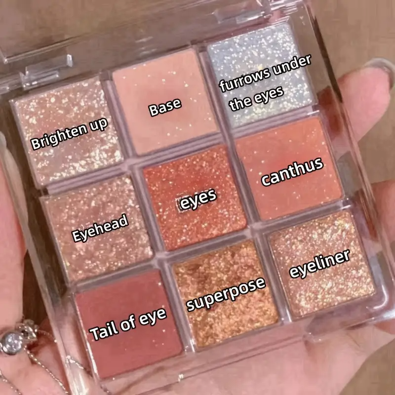 K'APEINE 9-Color Starry Sky Eyeshadow Palette - Matte, Shimmer & Glitter Finishes in Pink, Red, Nude - Long-Lasting, Blendable Eye Makeup for All Occasions