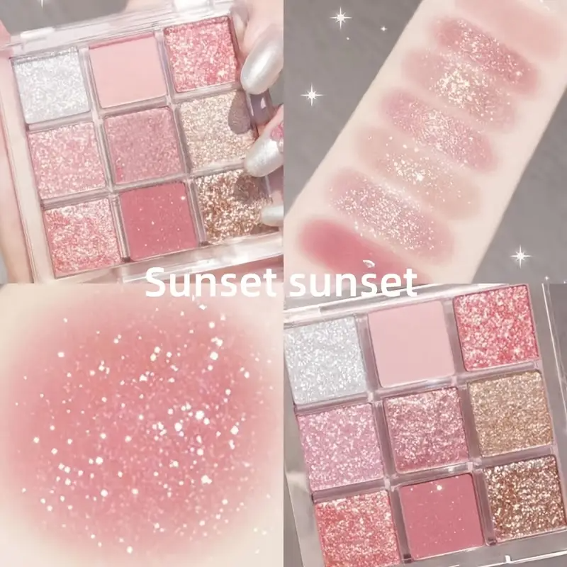 K'APEINE 9-Color Starry Sky Eyeshadow Palette - Matte, Shimmer & Glitter Finishes in Pink, Red, Nude - Long-Lasting, Blendable Eye Makeup for All Occasions