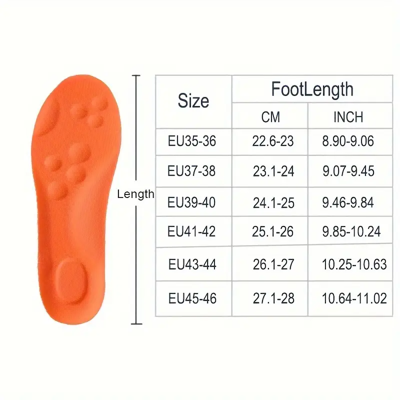 1 Pair COSYLEE Soft Comfortable Breathable Damping Faux Leather Shoe Insoles, High Elasticity, Arch Support, for Sports Shoes