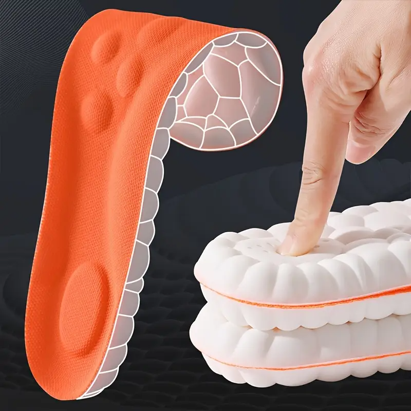 1 Pair COSYLEE Soft Comfortable Breathable Damping Faux Leather Shoe Insoles, High Elasticity, Arch Support, for Sports Shoes