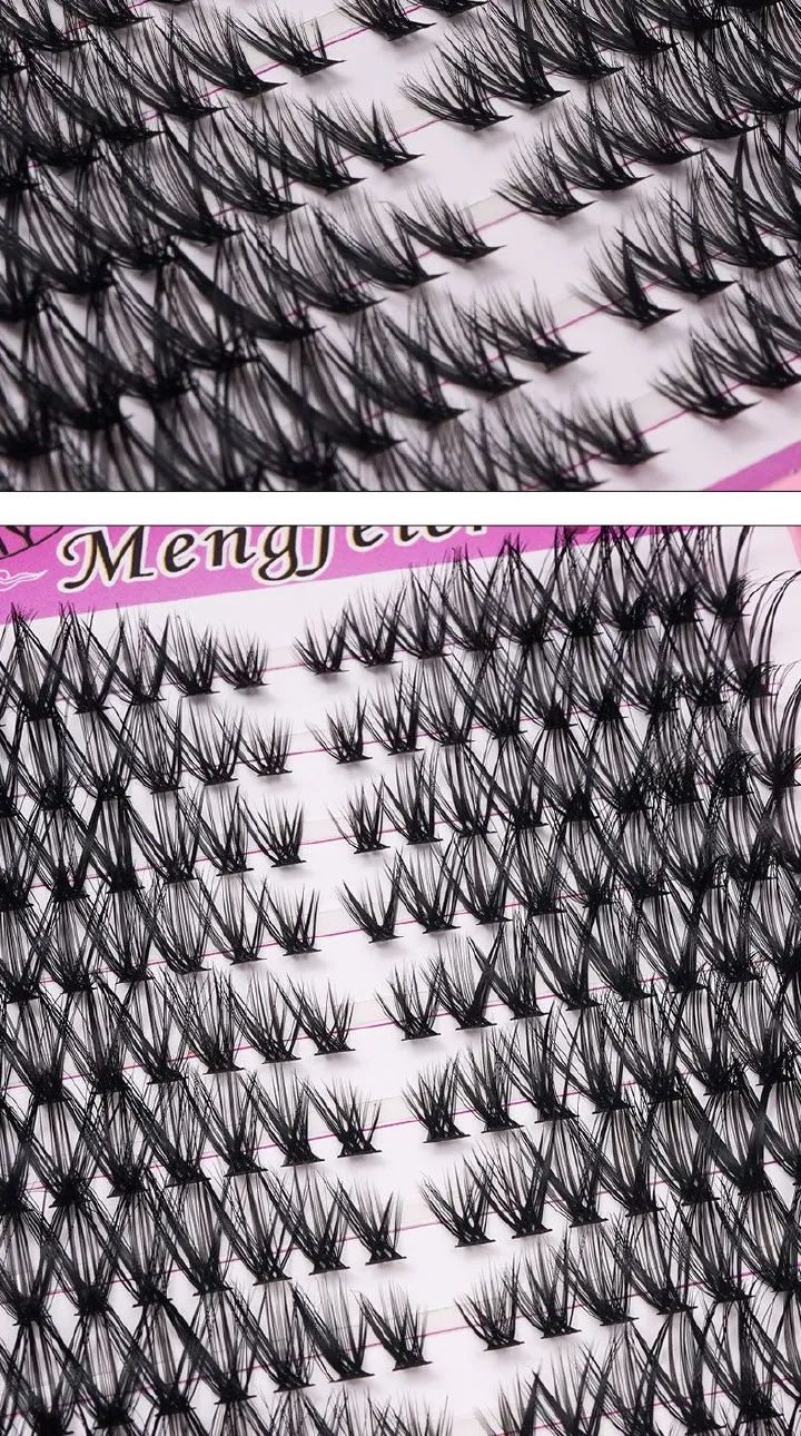 Lash Clusters Kit 180Pcs Fluffy Cat-Eye Look Individual Eyelash Extensions, Volume Effect, C/D Curl False Eyelashes Kit with Glue |Tweezers | Removers| Eyelash & Eyebrow Brush