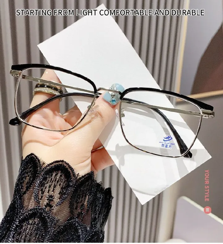1PC Optical Metal Frame High Quality Square Photochromic Eyeglasses Frames Custom Photocromic Optical Glasses for Women Men