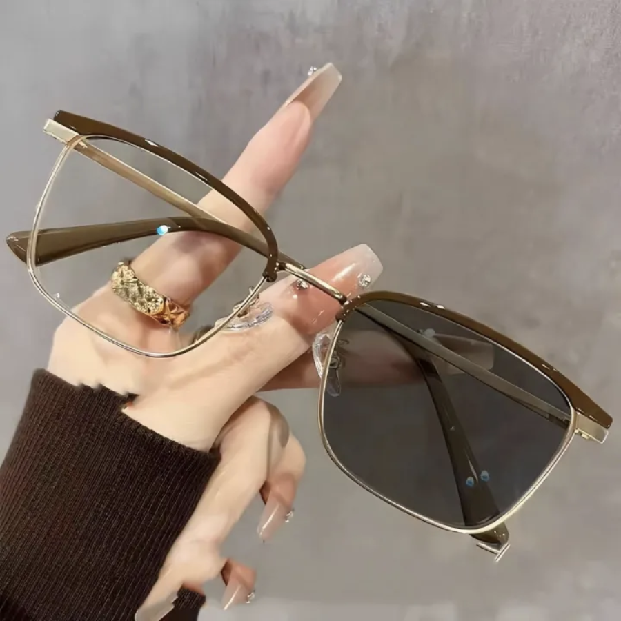 1PC Optical Metal Frame High Quality Square Photochromic Eyeglasses Frames Custom Photocromic Optical Glasses for Women Men