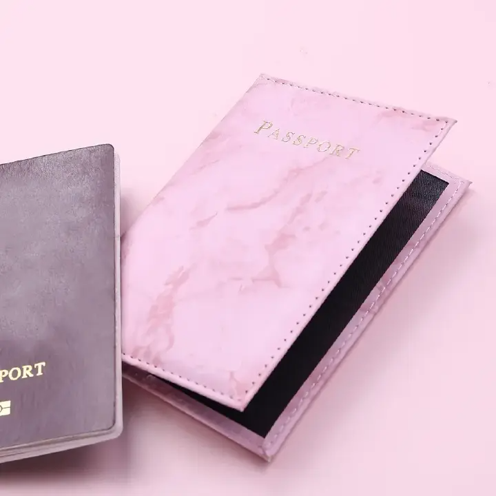 Passport Cover Hot Stamping Simple Plane Women Men Travel Passport Case Holder Fashion Wedding Gift