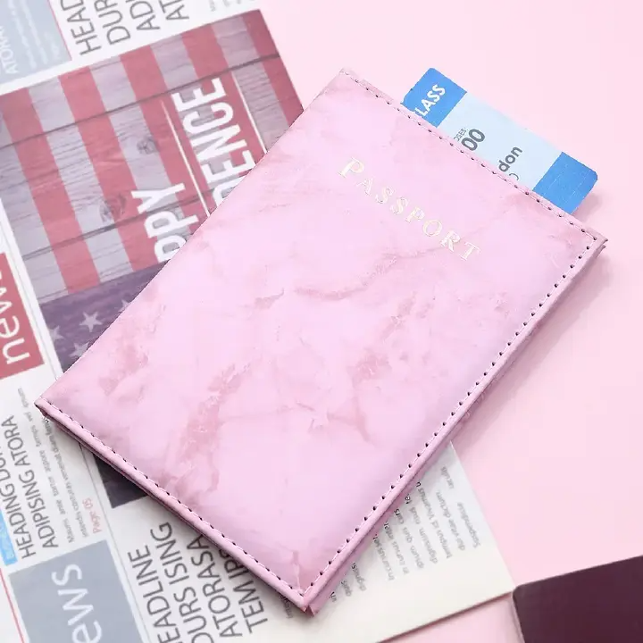 Passport Cover Hot Stamping Simple Plane Women Men Travel Passport Case Holder Fashion Wedding Gift