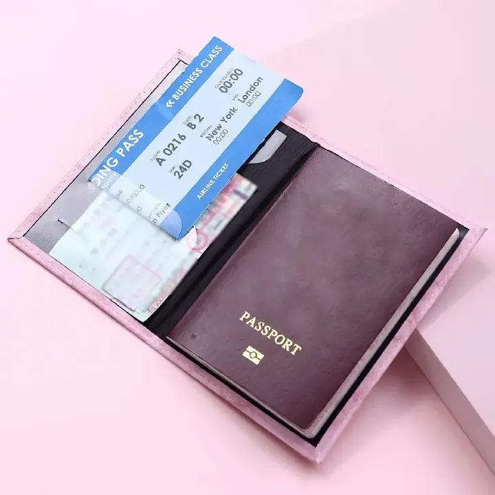 Passport Cover Hot Stamping Simple Plane Women Men Travel Passport Case Holder Fashion Wedding Gift